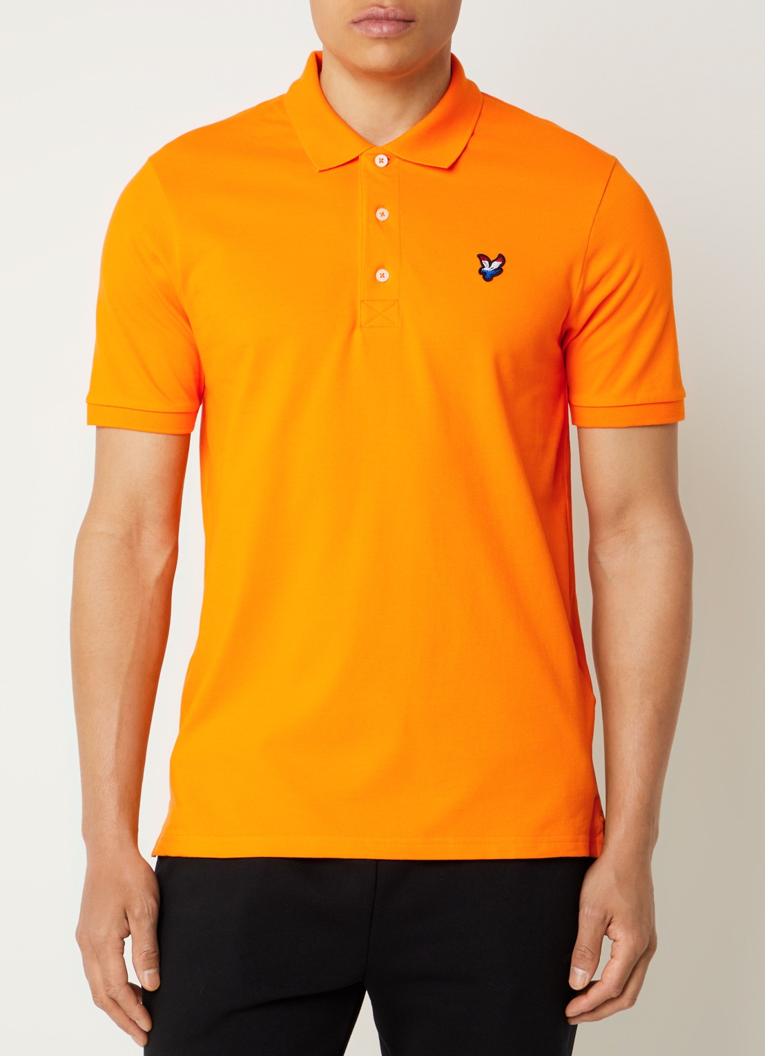 Lyle & Scott Regular fit polo met logo - detail orange