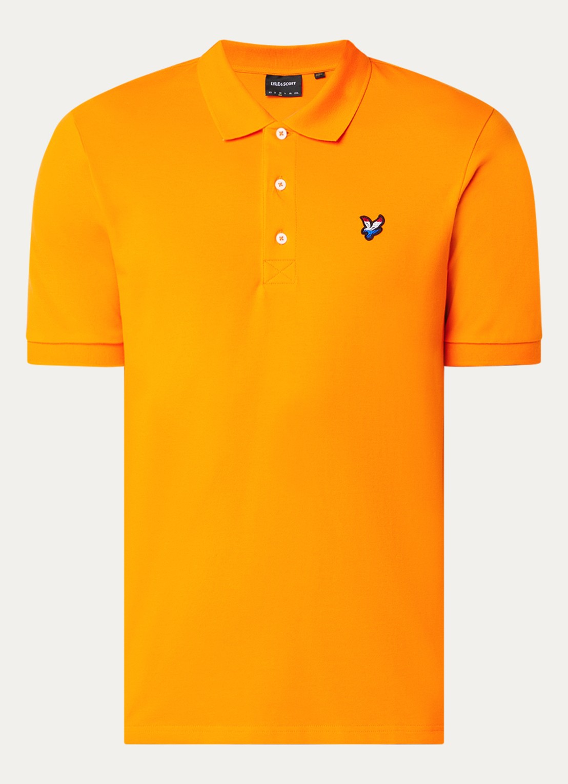 Lyle & Scott Regular fit polo met logo - voorkant 2 orange