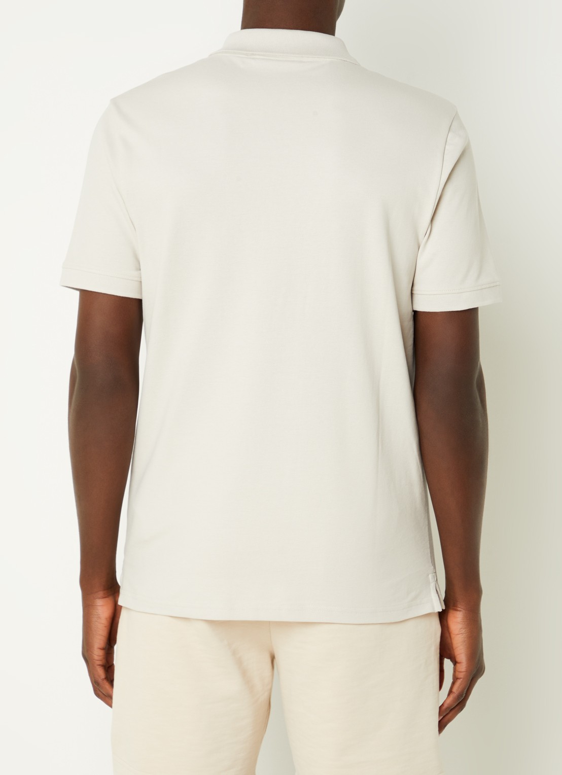 Lyle & Scott Regular fit polo van  piqué katoen met logo - achterkant 2 gebroken wit