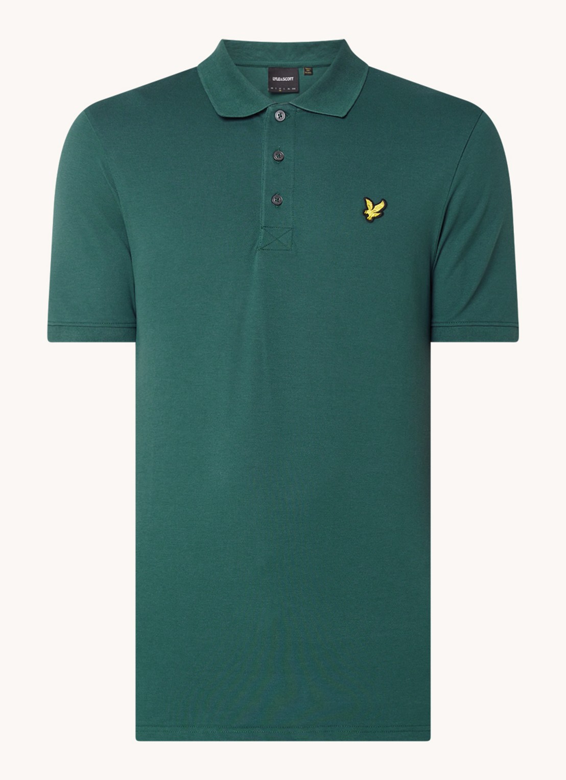 Lyle & Scott Regular fit polo van  piqué katoen met logo - voorkant 3 groen