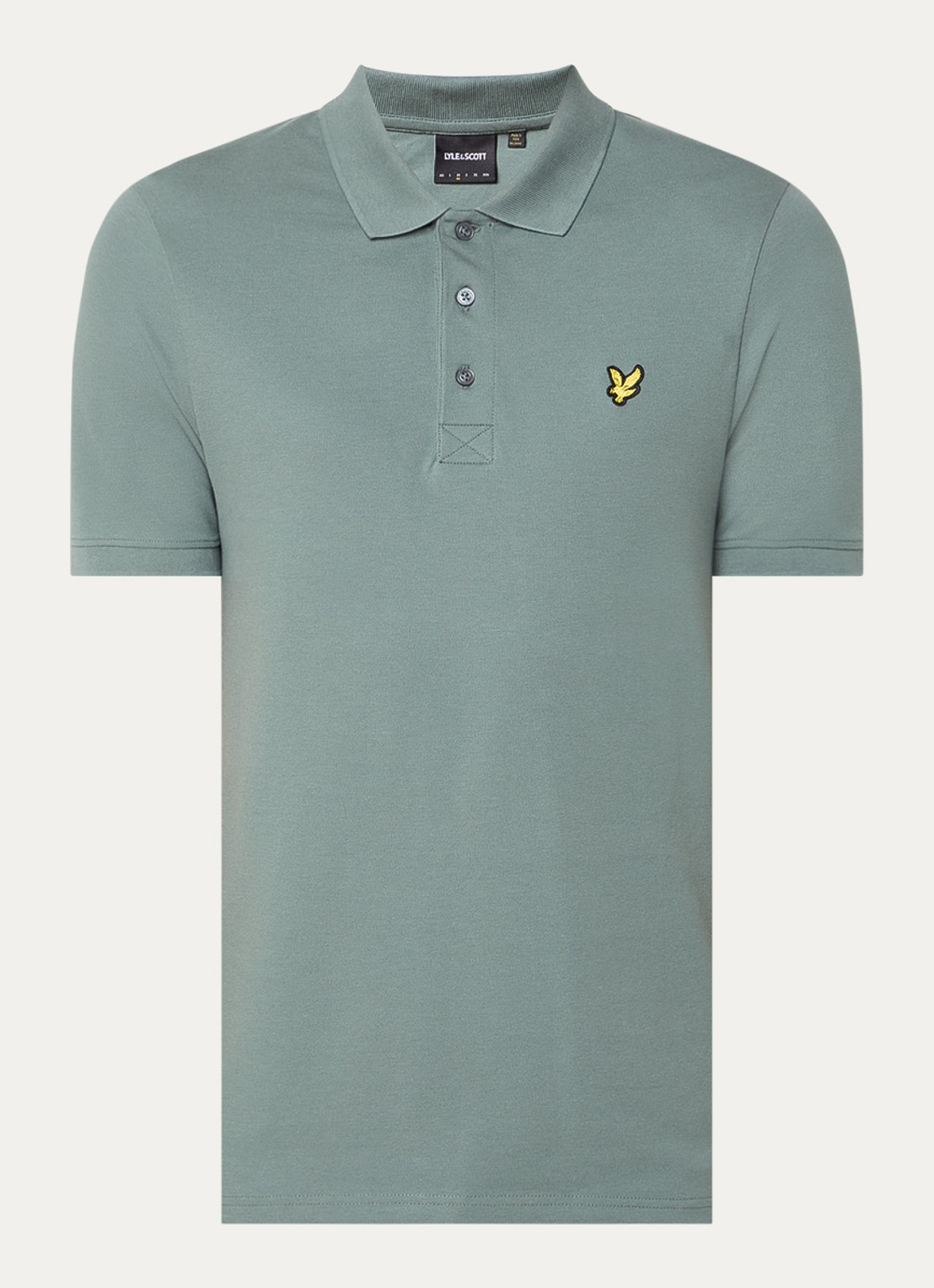 Lyle & Scott Regular fit polo van  piqué katoen met logo - voorkant 3 olijfgroen