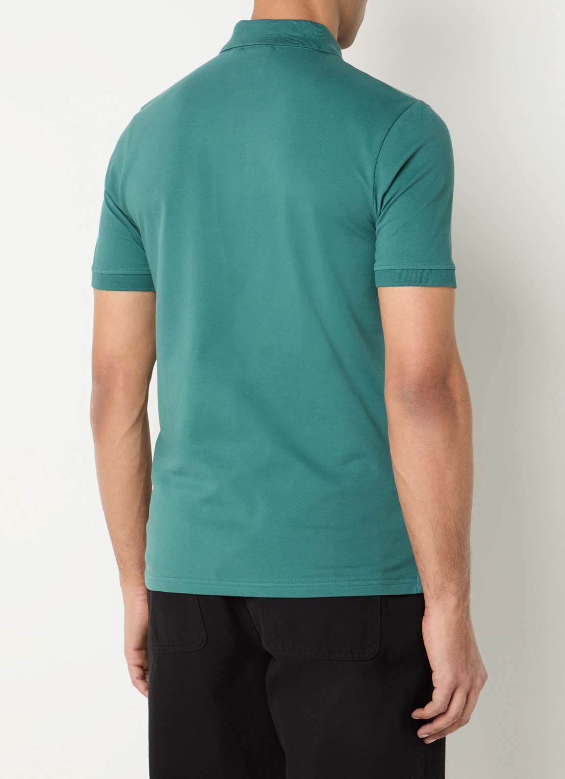 Lyle & Scott Regular fit polo van  piqué katoen met logo - achterkant 3 beige