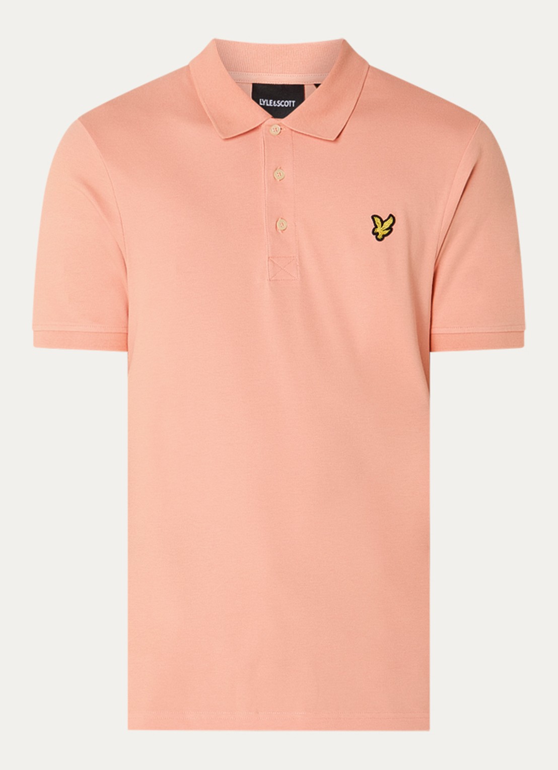 Lyle & Scott Regular fit polo van piqué katoen met logoborduring - voorkant bruin
