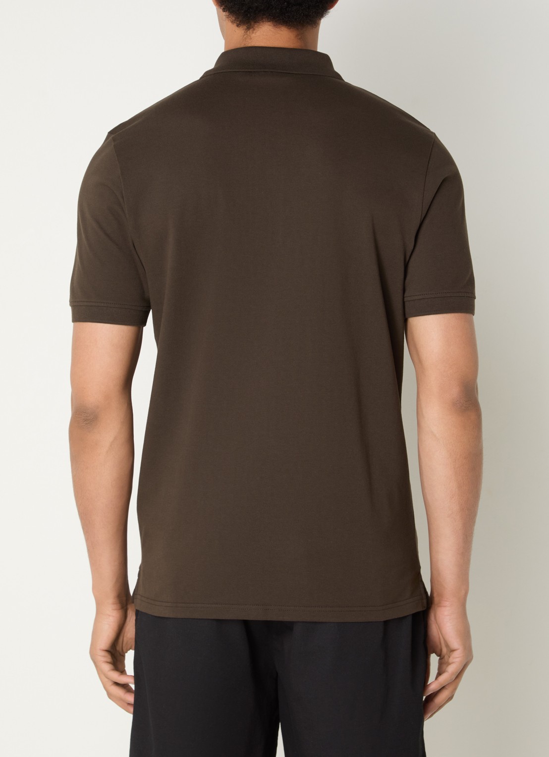 Lyle & Scott Regular fit polo van piqué katoen met logoborduring - achterkant donkerbruin