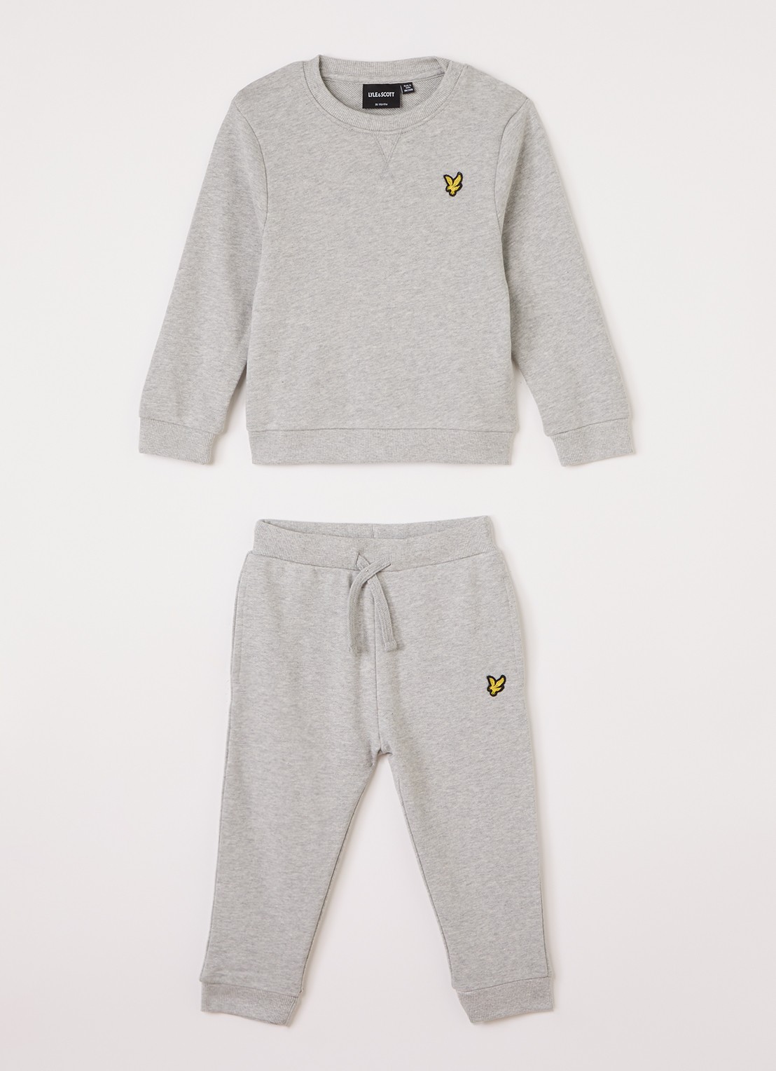 Lyle & Scott Set van sweater met joggingbroek 2-delig - voorkant lichtgrijs