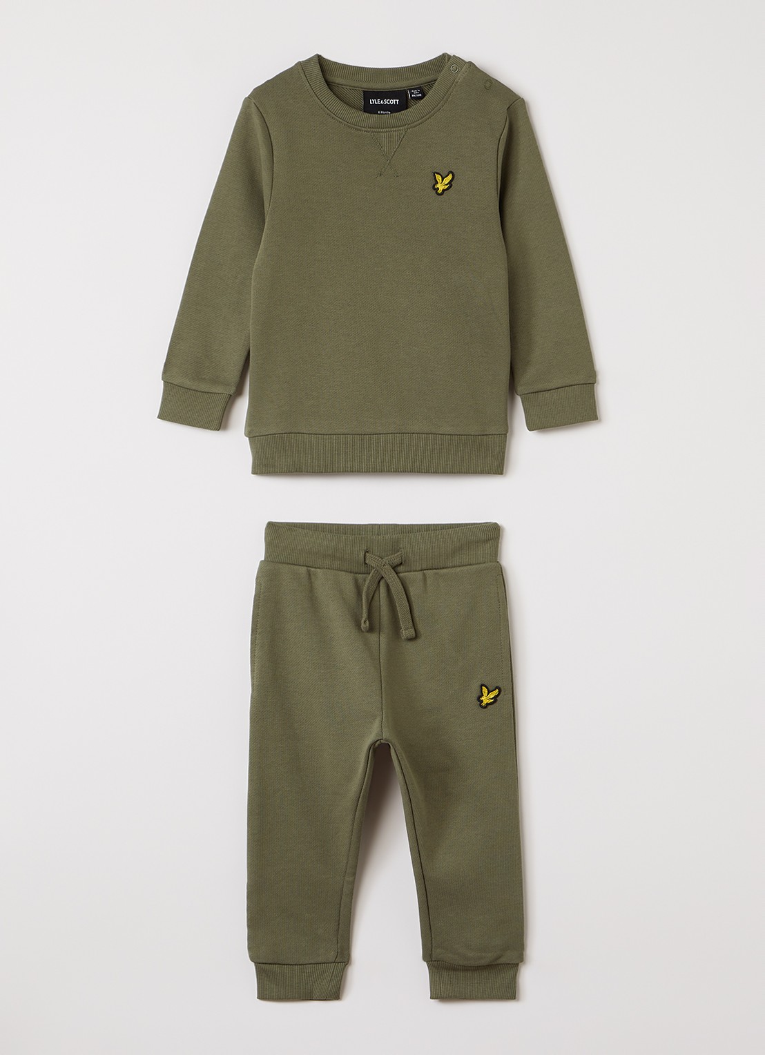 Lyle & Scott Set van sweater met joggingbroek 2-delig - voorkant legergroen