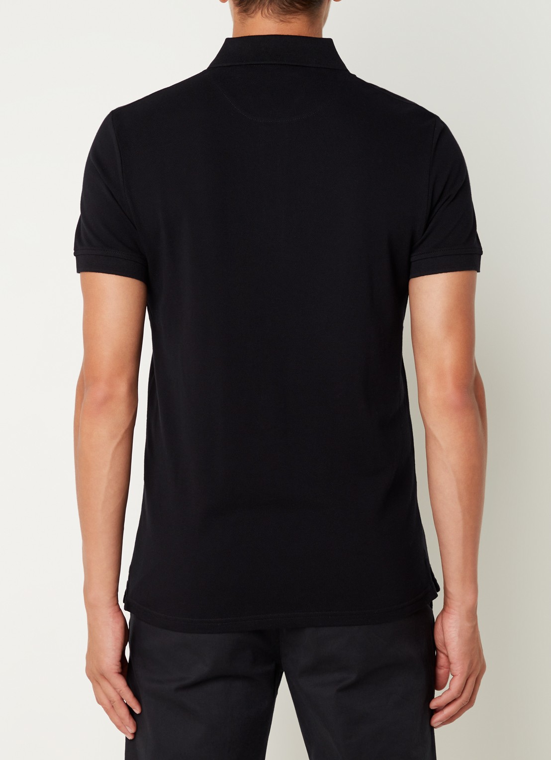 Lyle & Scott Slim fit polo van piqué katoen met logo - achterkant zwart