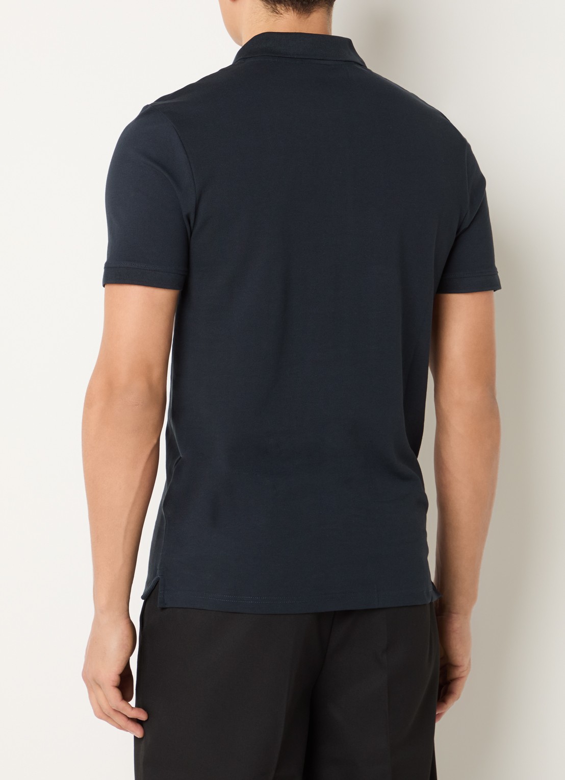 Lyle & Scott Slim fit polo van piqué katoen met logo - achterkant 2 donkerblauw