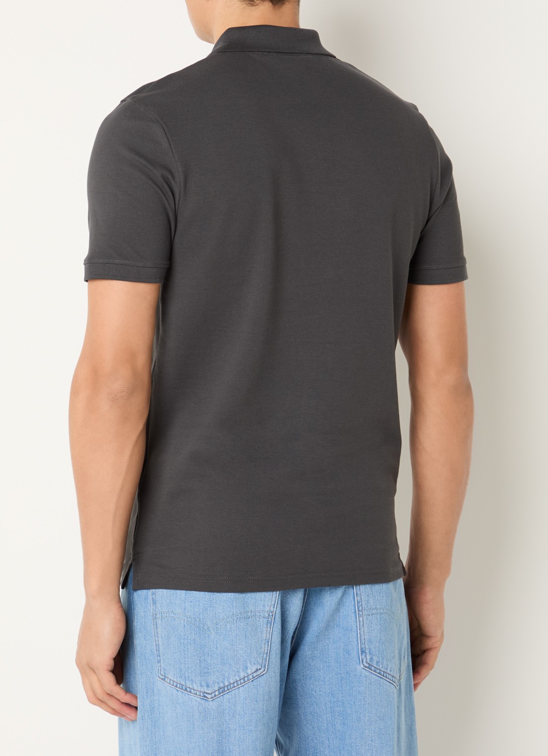 Lyle & Scott Slim fit polo van piqué katoen met logo - achterkant 4 antraciet