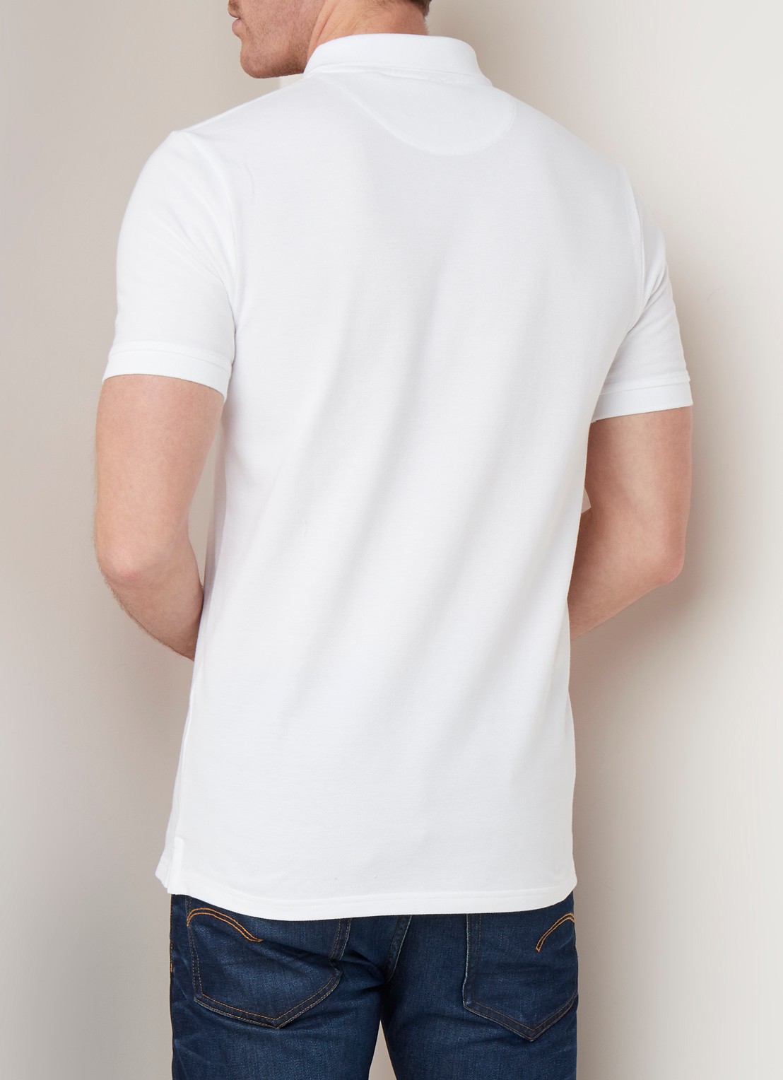 Lyle & Scott Slim fit polo van piqué katoen met logo - achterkant 4 wit