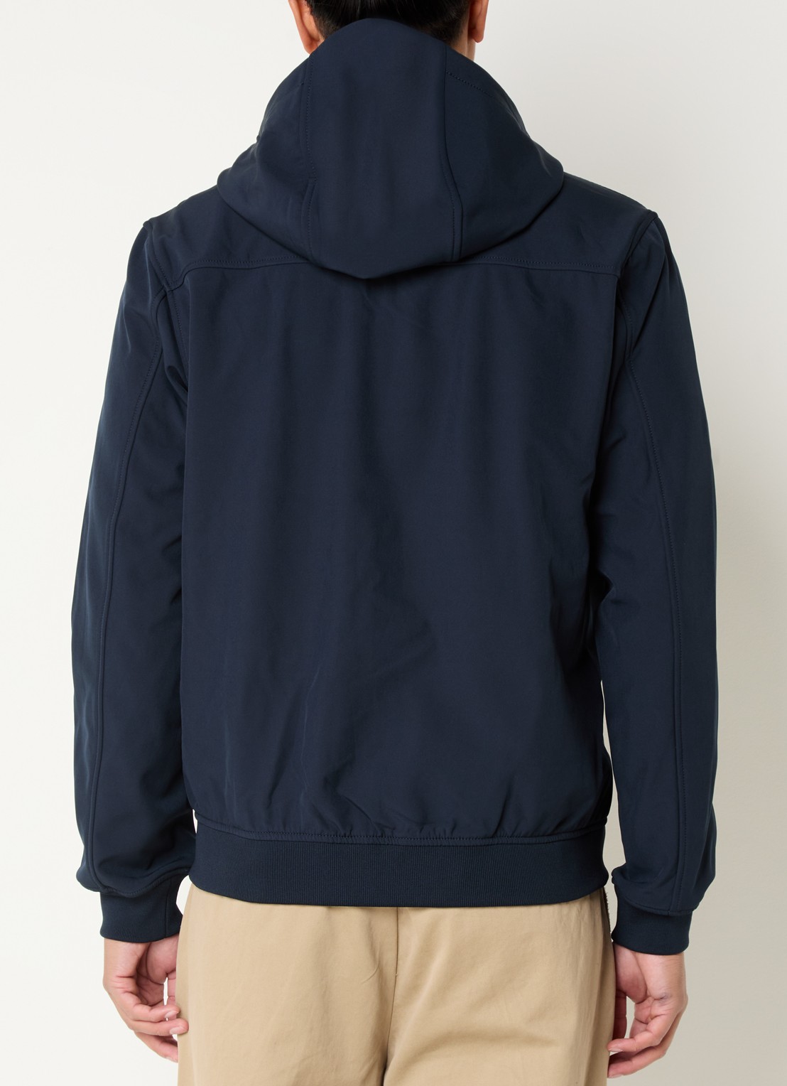Lyle & Scott Softshell jack met capuchon en ritszakken - achterkant 4 donkerblauw