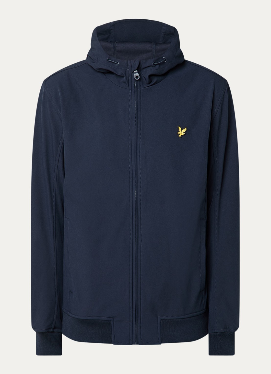Lyle & Scott Softshell jack met capuchon en ritszakken - voorkant 2 donkerblauw