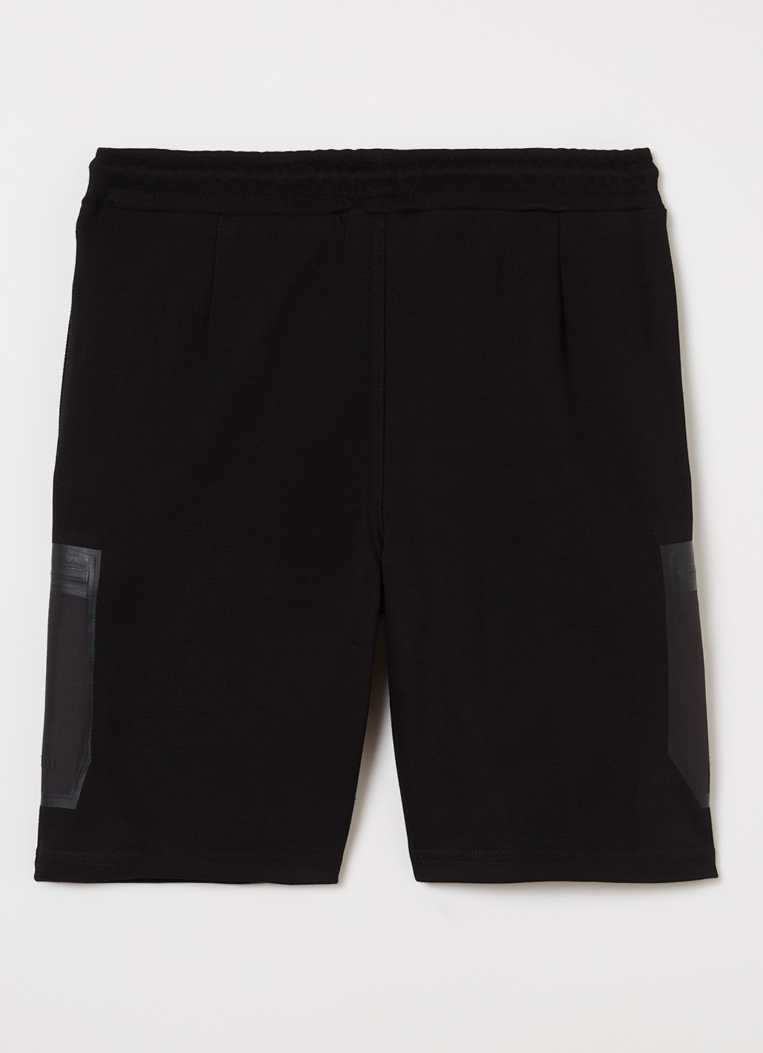 Lyle & Scott Straight fit korte broek met logo en ritszakken - voorkant 2 zwart