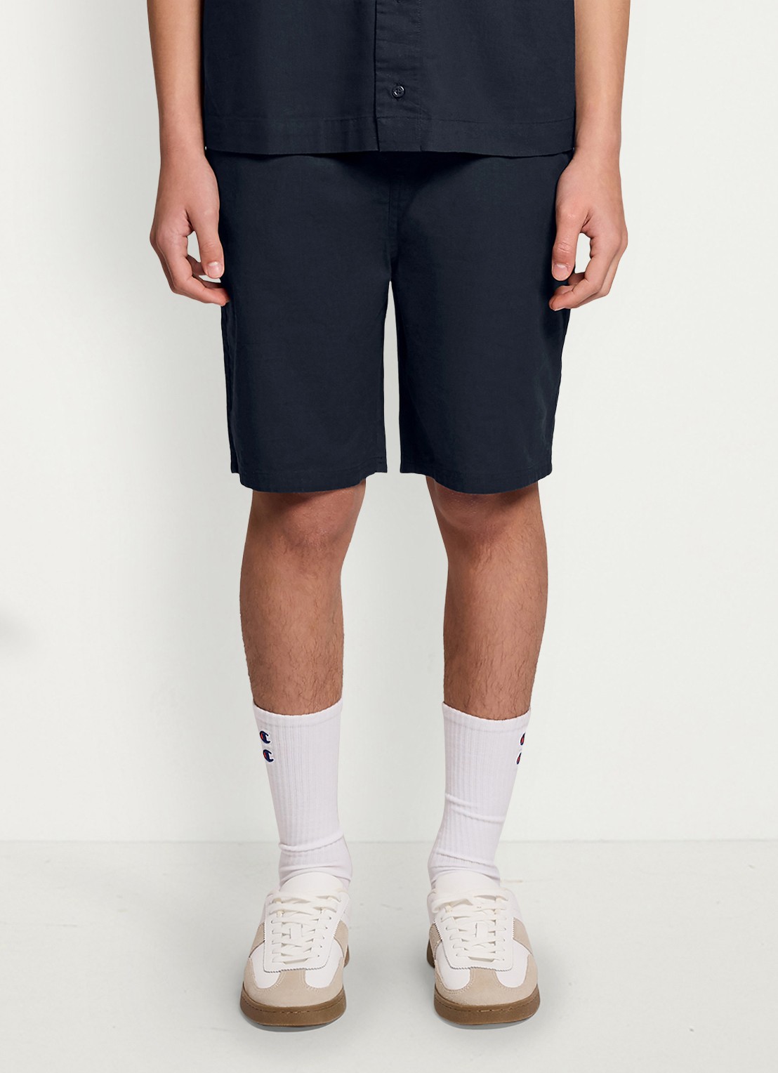 Lyle & Scott Straight fit korte broek - detail 2 donkerblauw