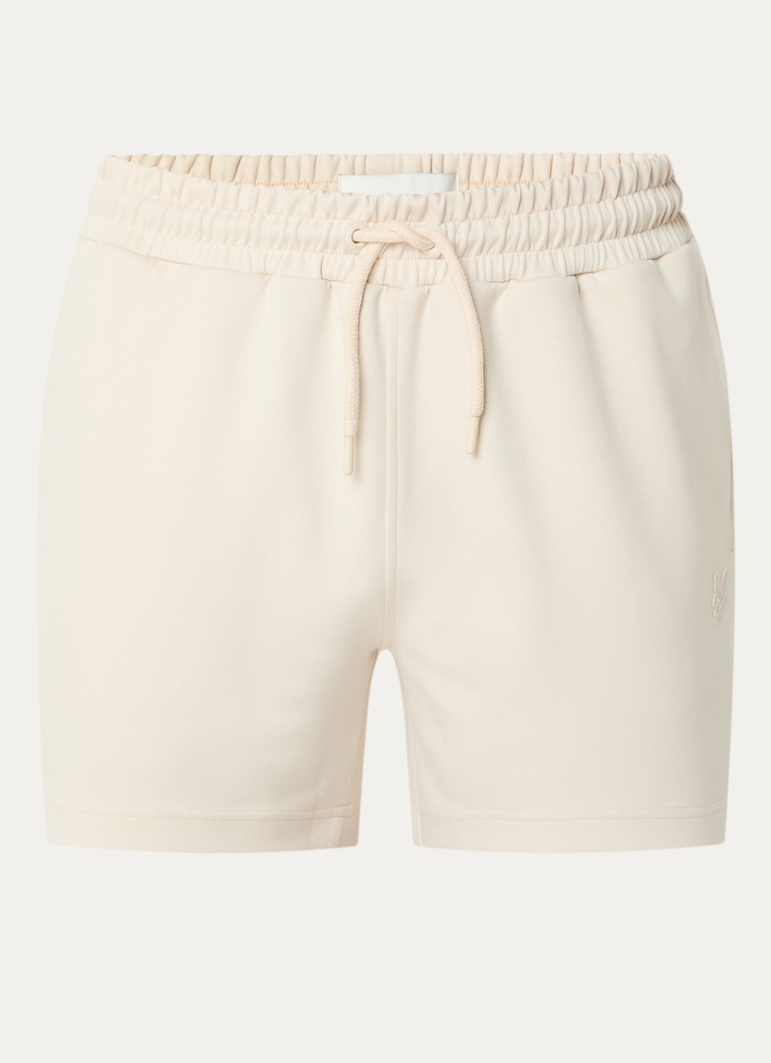 Lyle & Scott Straight fit korte joggingbroek met trekkoord - voorkant 2 beige