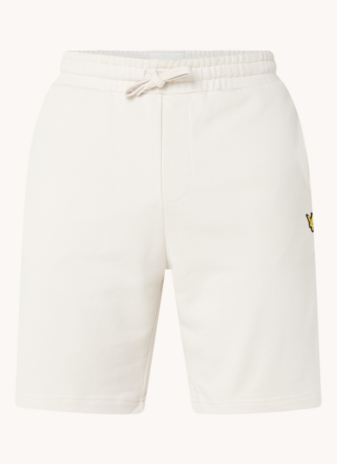 Lyle & Scott Straight fit korte joggingbroek van  katoen met logo  - voorkant 2 creme