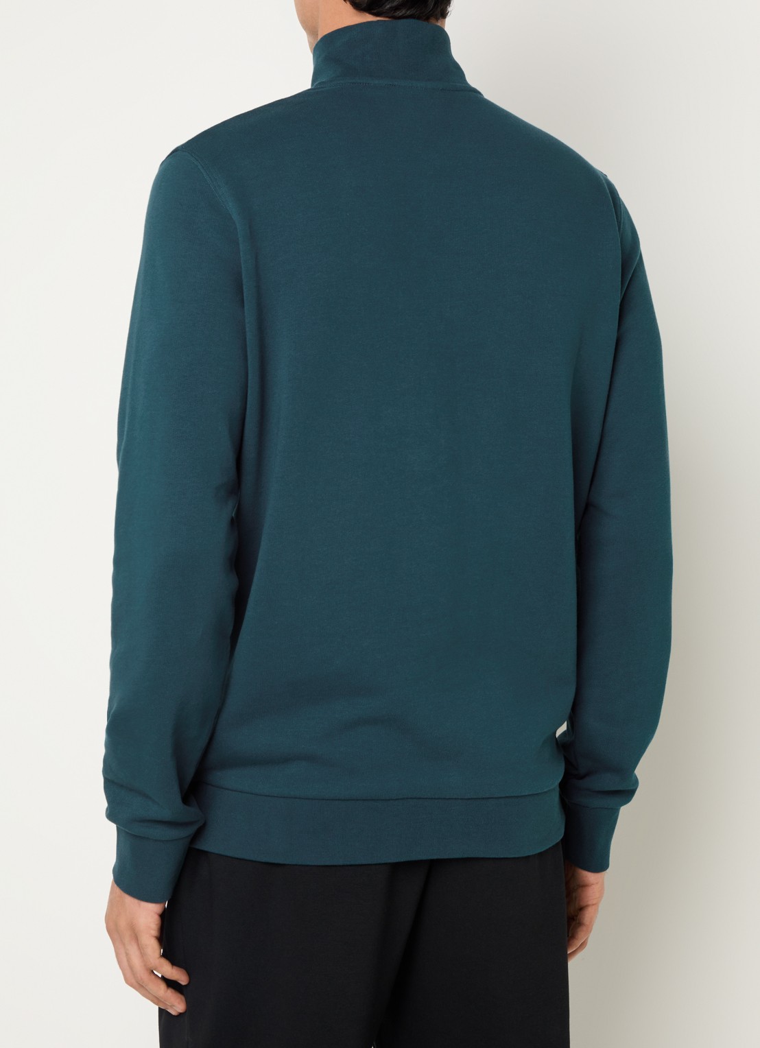 Lyle & Scott Sweater met halve rits en logoborduring - achterkant 4 petrol