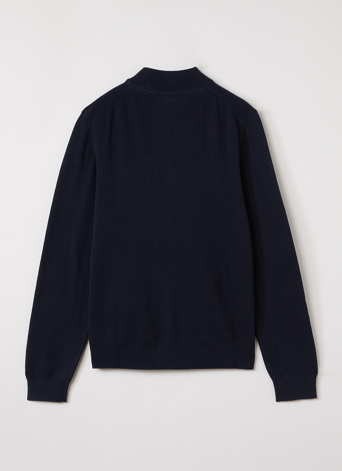 Lyle & Scott Sweater met halve rits - voorkant 2 donkerblauw