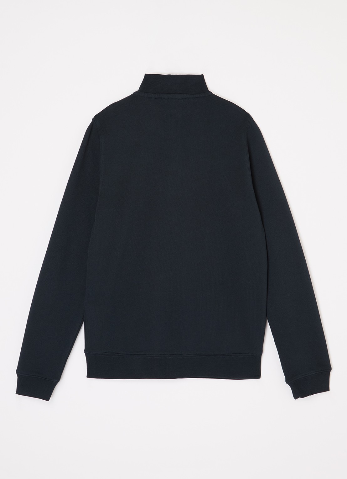 Lyle & Scott Sweater met logo en halve rits - voorkant 3 donkerblauw