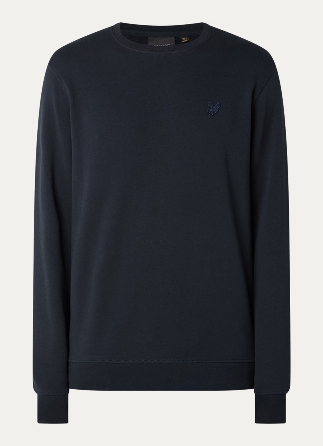 Lyle & Scott Sweater met logo - voorkant donkerblauw