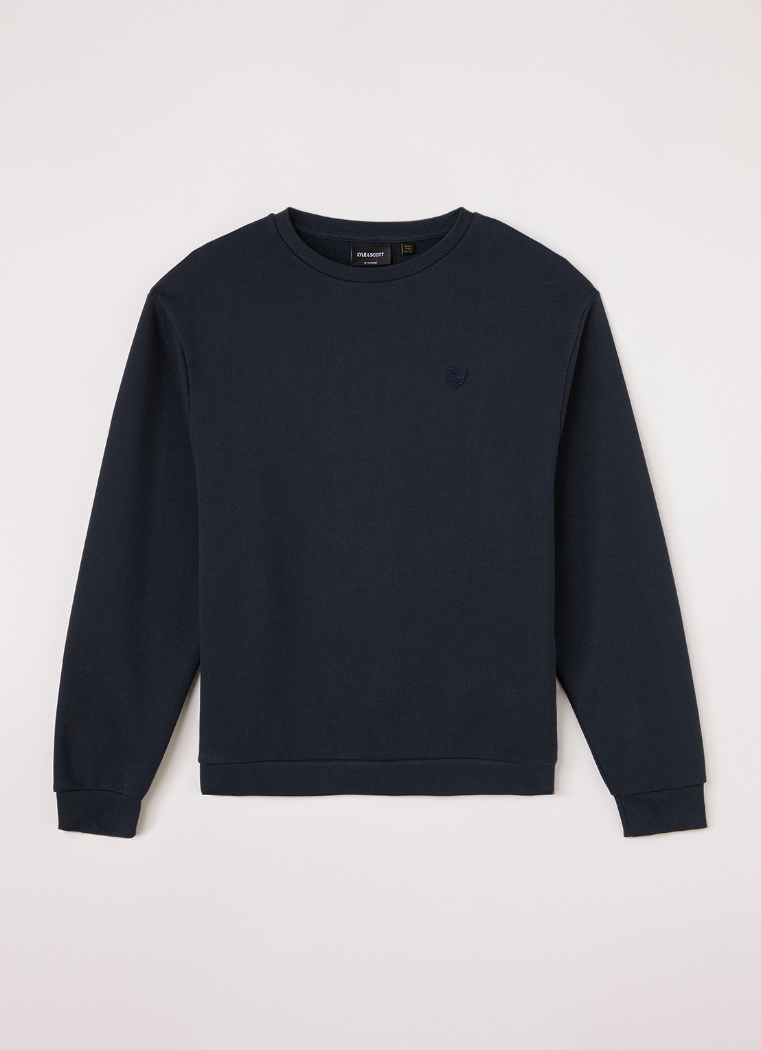 Lyle & Scott Sweater met logo - voorkant 2 donkerblauw