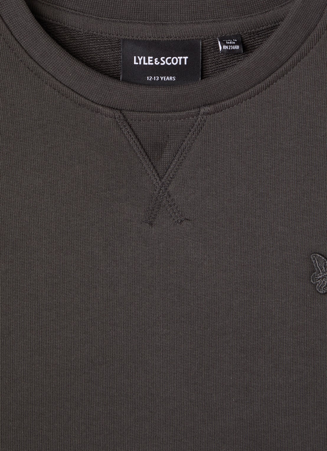 Lyle & Scott Sweater met logo - detail 3 antraciet