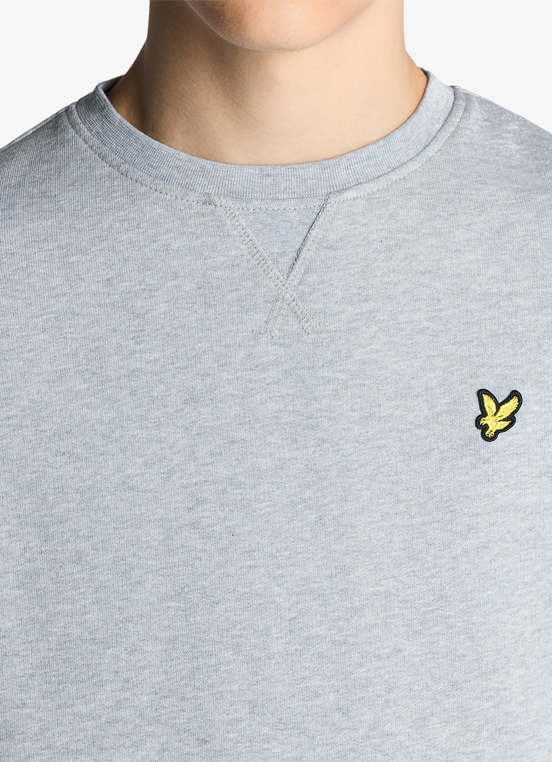 Lyle & Scott Sweater met logo - detail 3 lichtgrijs
