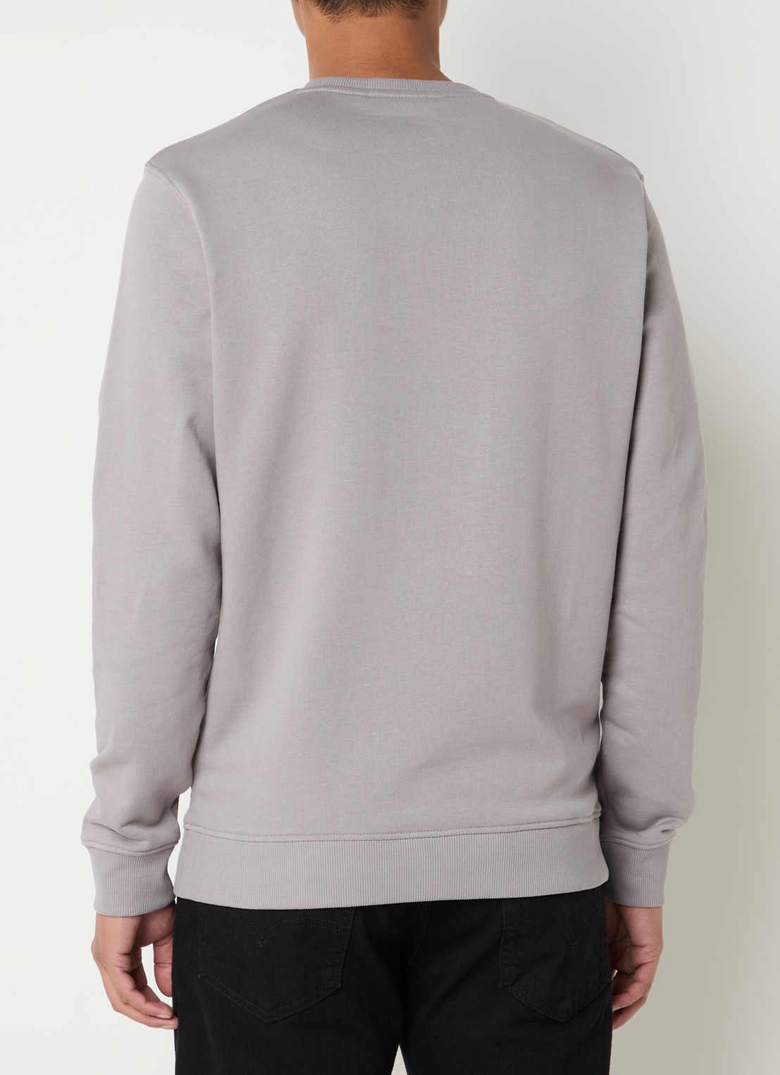 Lyle & Scott Sweater met logoborduring - achterkant 4 lichtgrijs