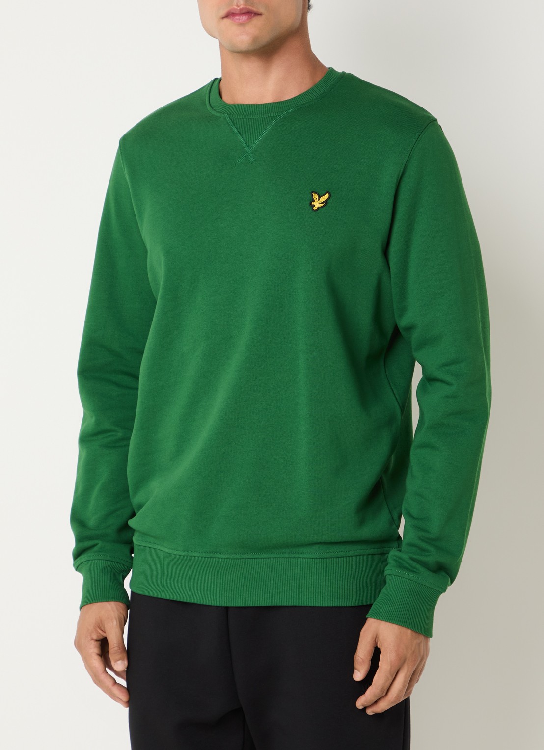 Lyle & Scott Sweater met logoborduring - detail 4 groen
