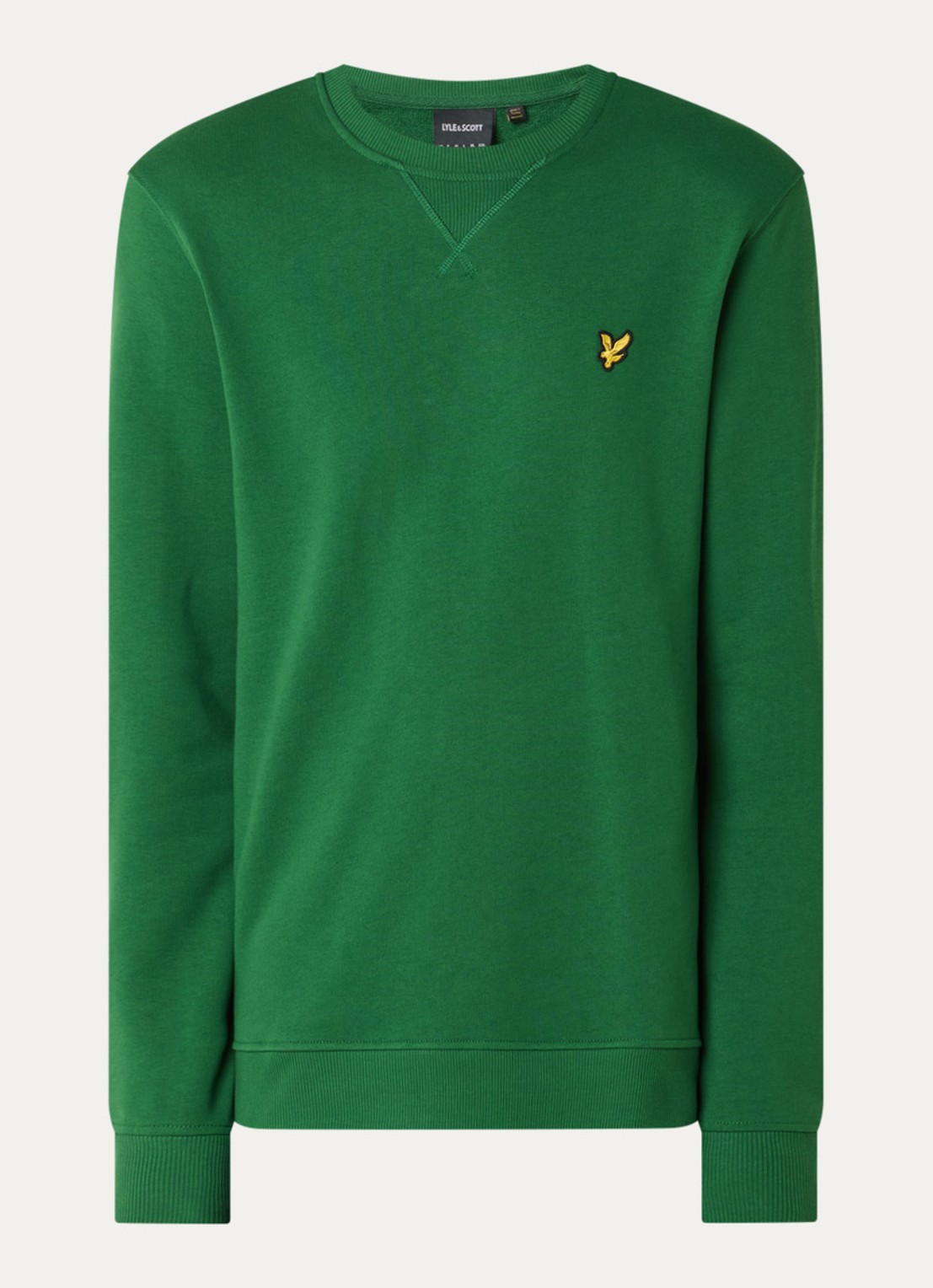 Lyle & Scott Sweater met logoborduring - voorkant 2 groen