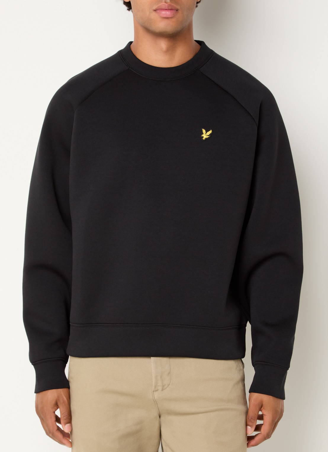 Lyle & Scott Sweater met logoborduring - detail 2 zwart