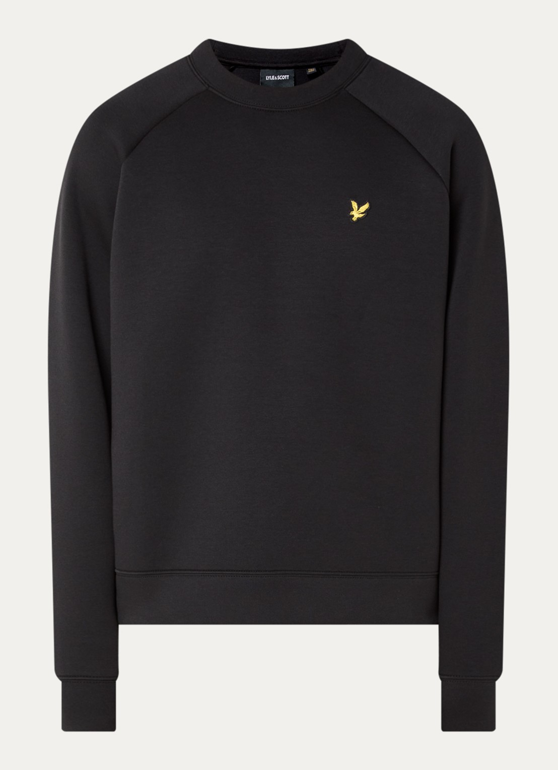 Lyle & Scott Sweater met logoborduring - voorkant 3 zwart