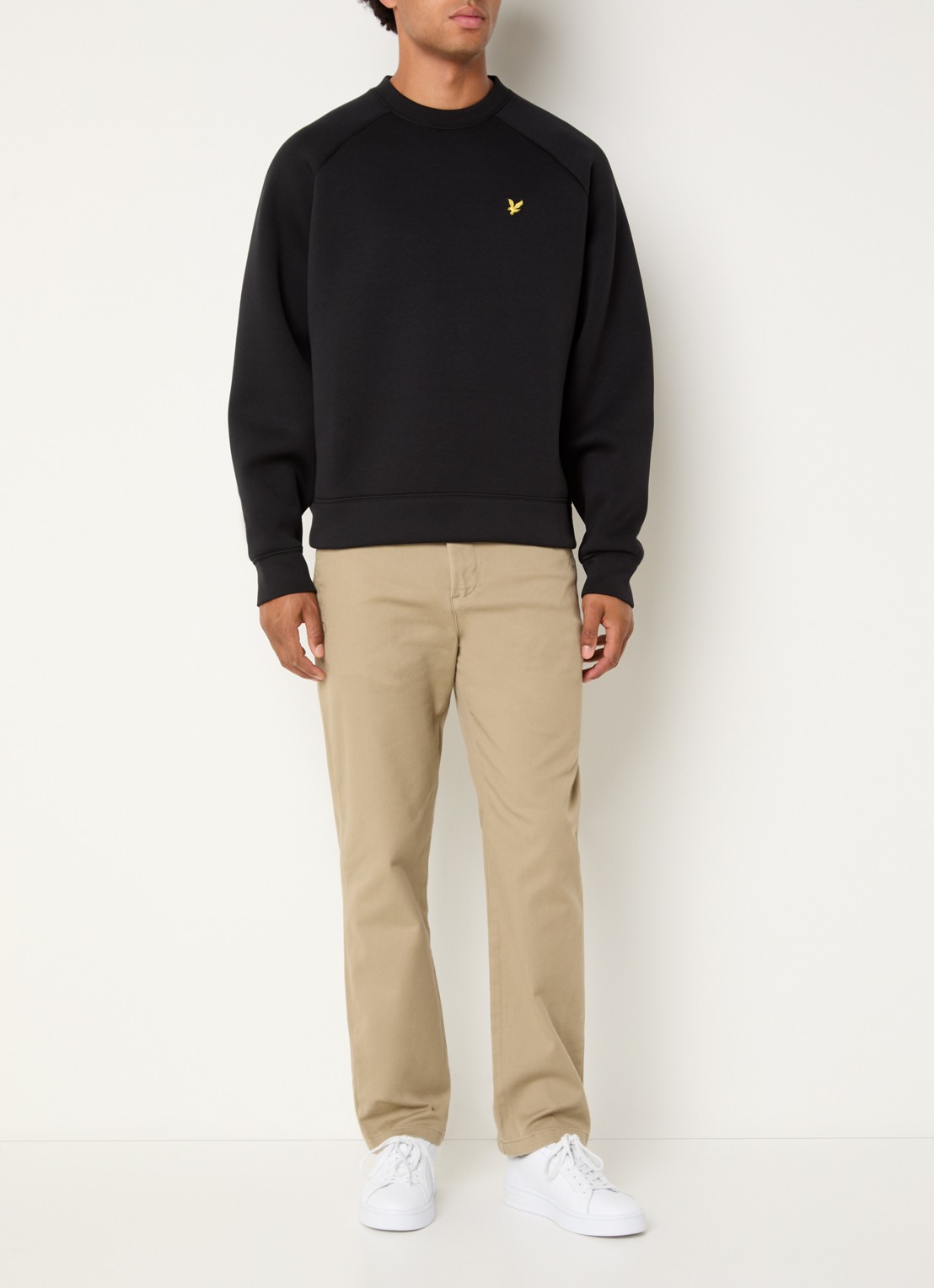 Lyle & Scott Sweater met logoborduring - voorkant 4 zwart