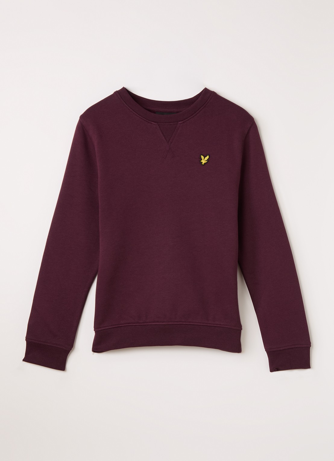 Lyle & Scott Sweater met logoborduring - voorkant bordeauxrood