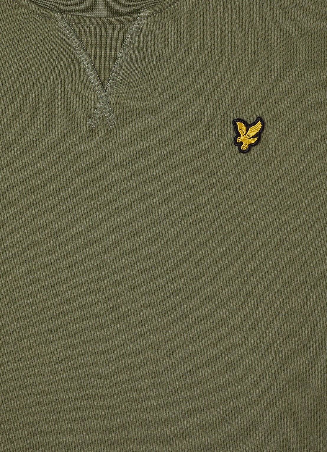 Lyle & Scott Sweater met logoborduring - detail legergroen