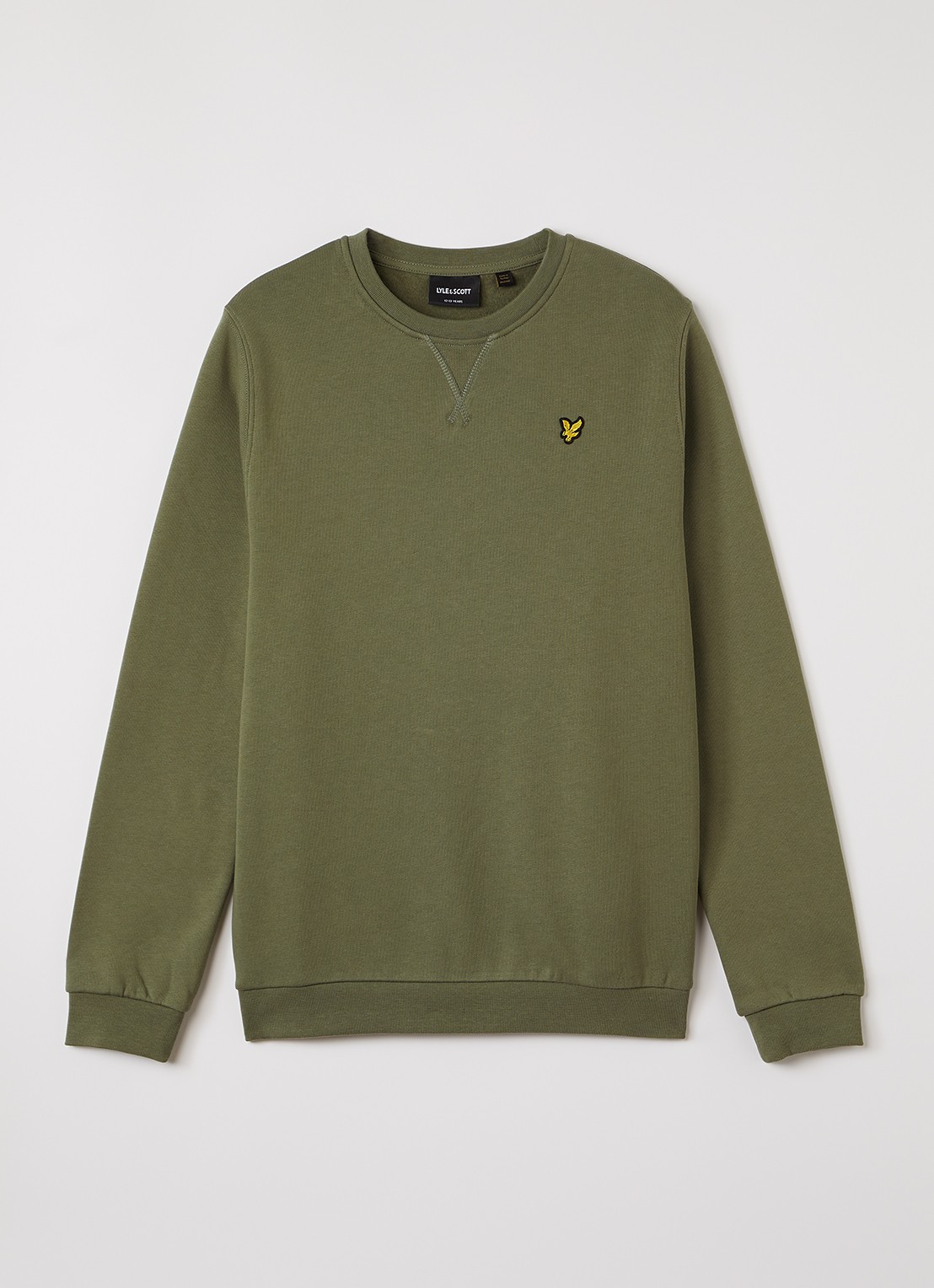 Lyle & Scott Sweater met logoborduring - voorkant 2 legergroen