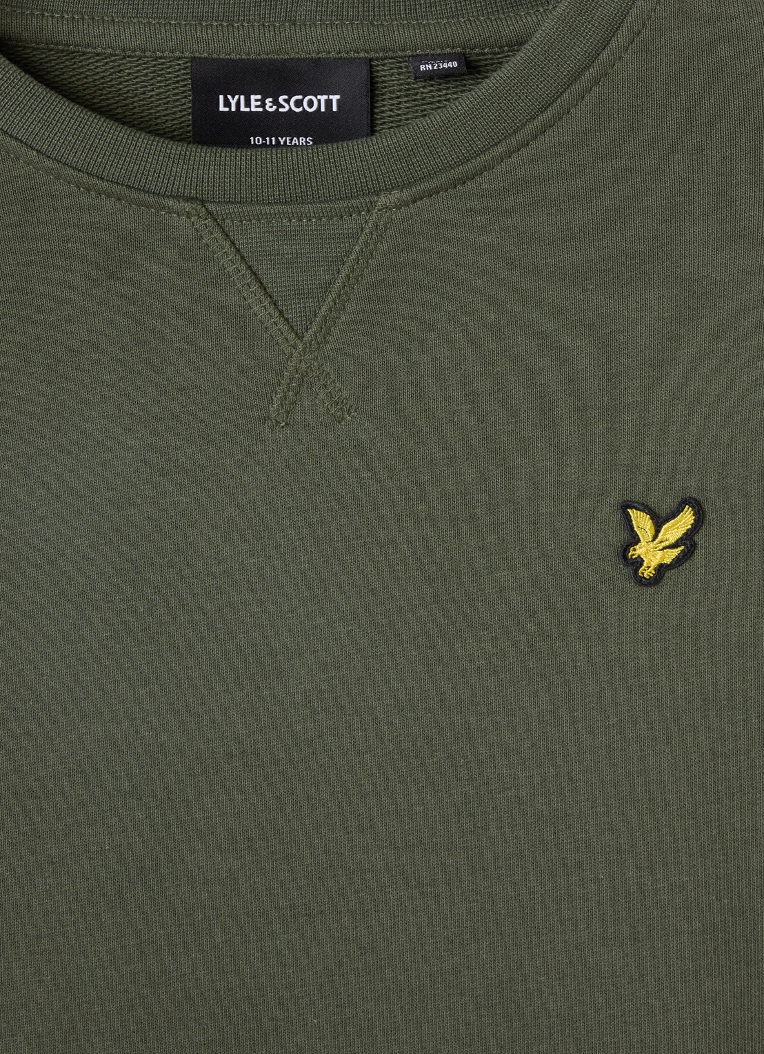 Lyle & Scott Sweater met logoborduring - detail groen