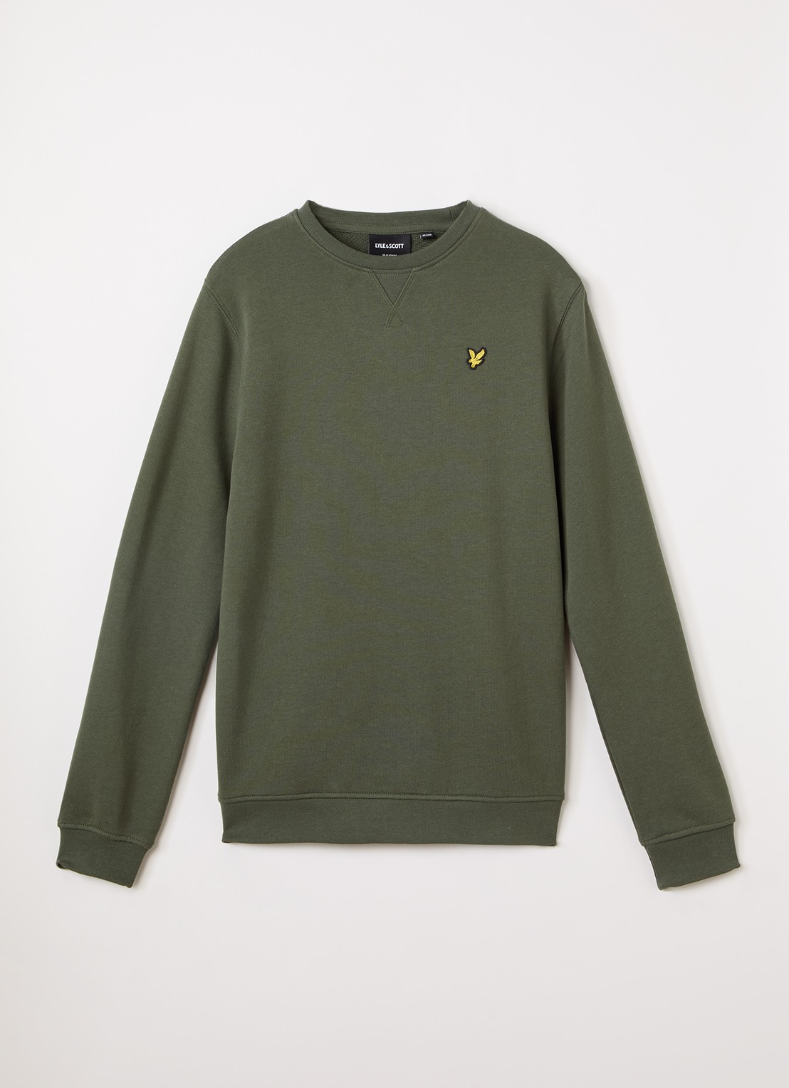 Lyle & Scott Sweater met logoborduring - voorkant 2 groen