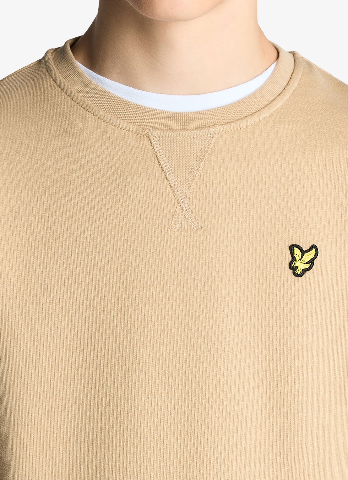 Lyle & Scott Sweater met logoborduring - detail 3 camel