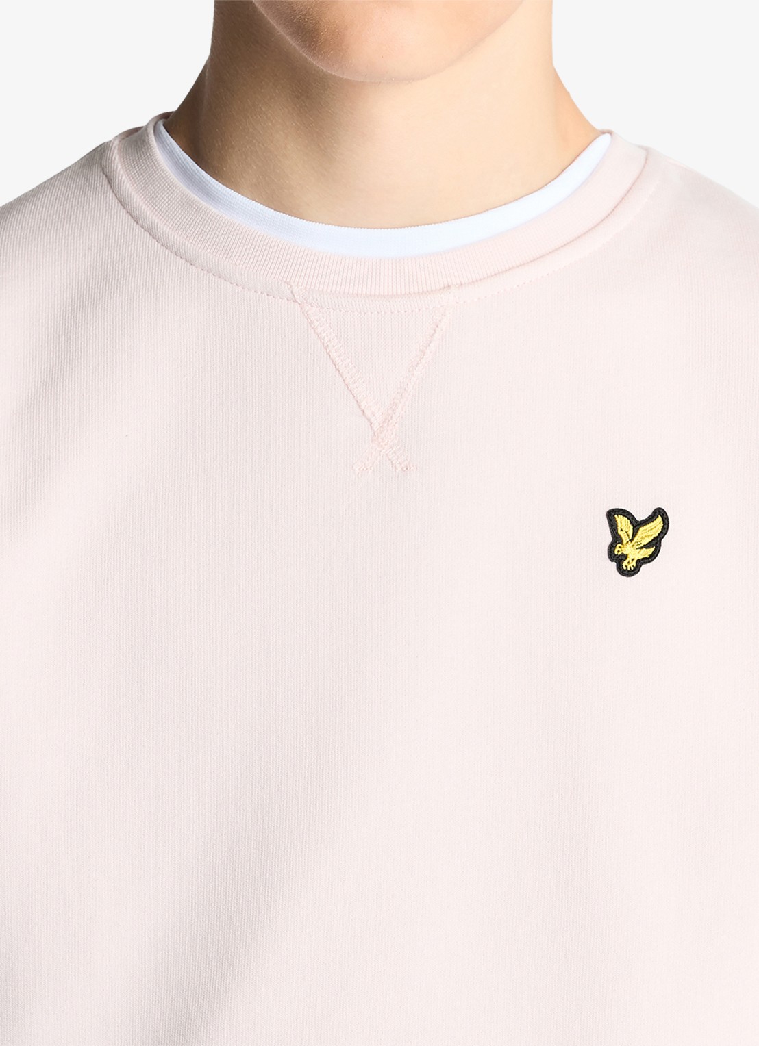 Lyle & Scott Sweater met logoborduring - detail 6 lichtroze
