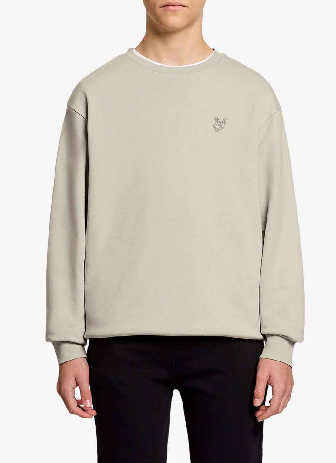 Lyle & Scott Sweater met logoborduring - voorkant 2 beige