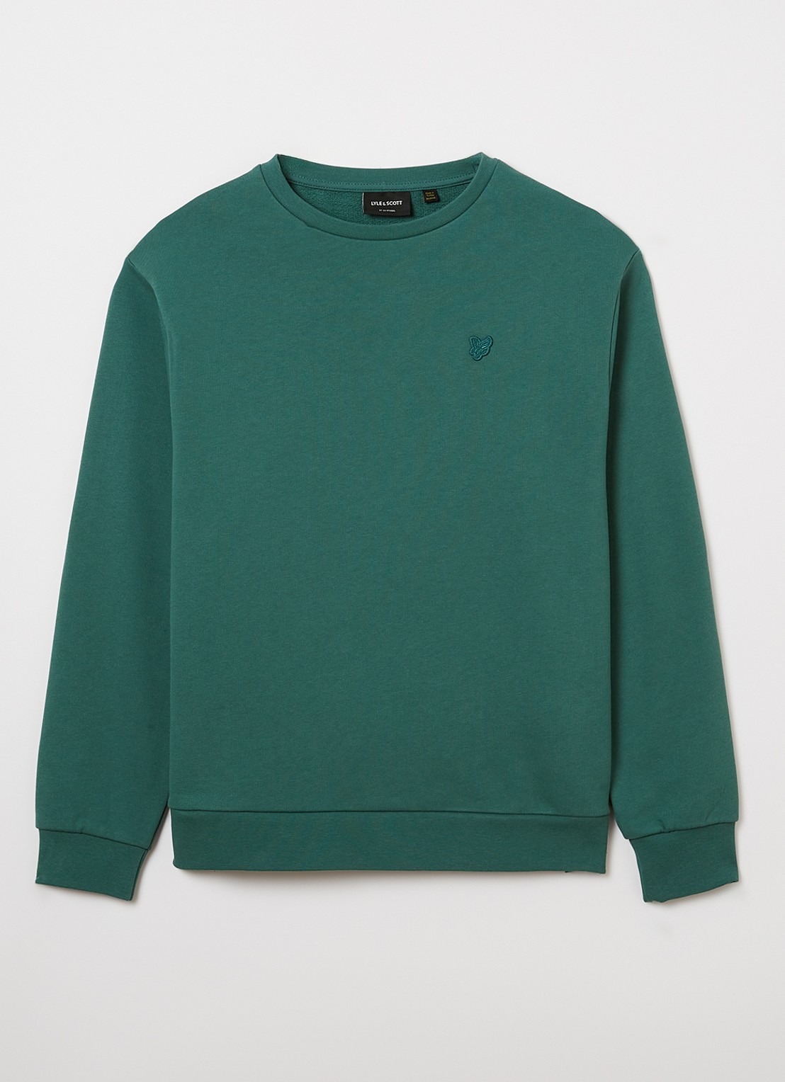 Lyle & Scott Sweater met logoborduring - voorkant groen