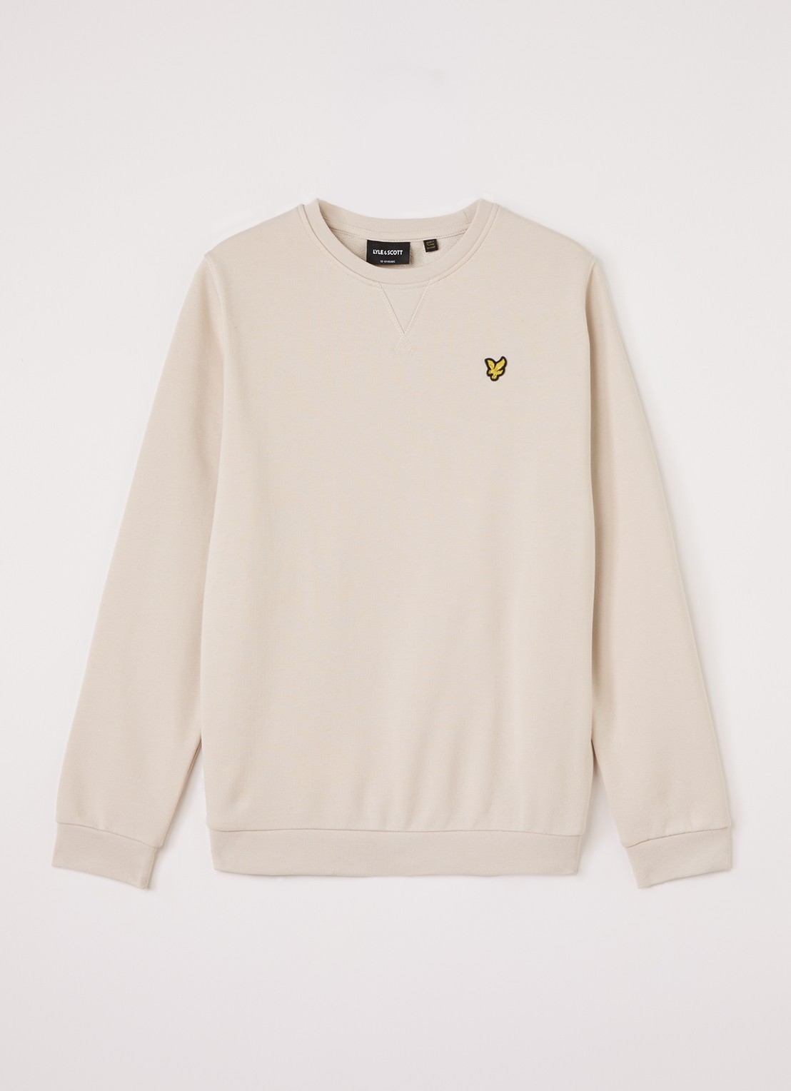 Lyle & Scott Sweater met logoborduring - voorkant beige