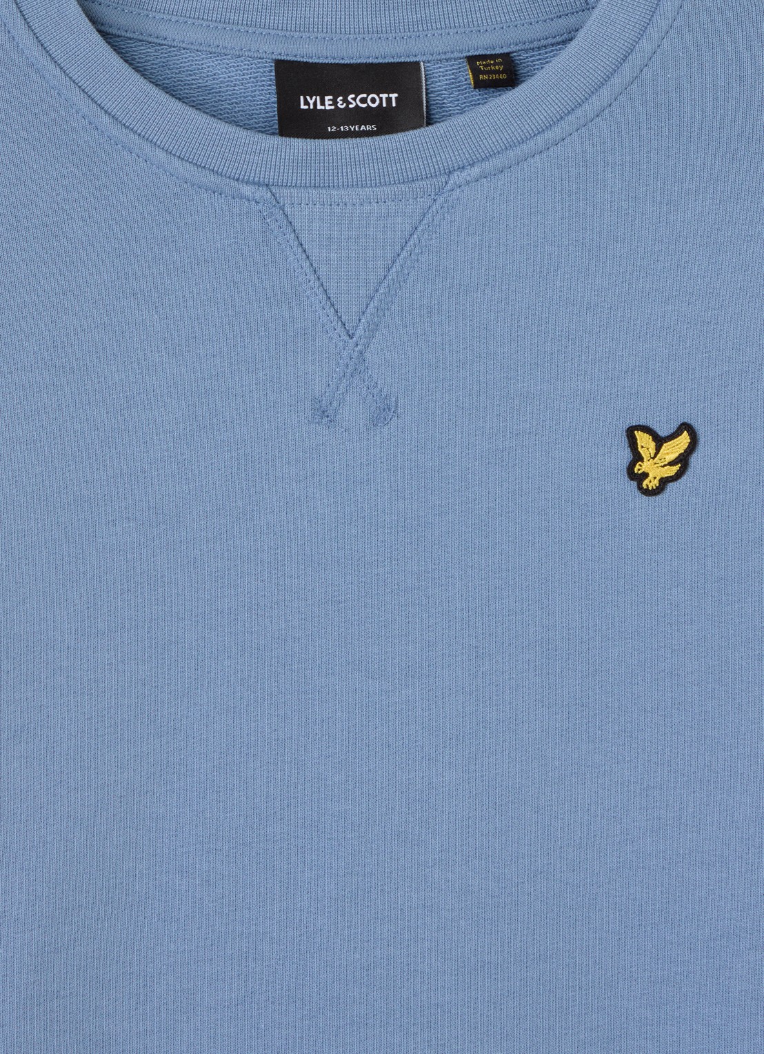 Lyle & Scott Sweater met logoborduring - detail 3 staalblauw