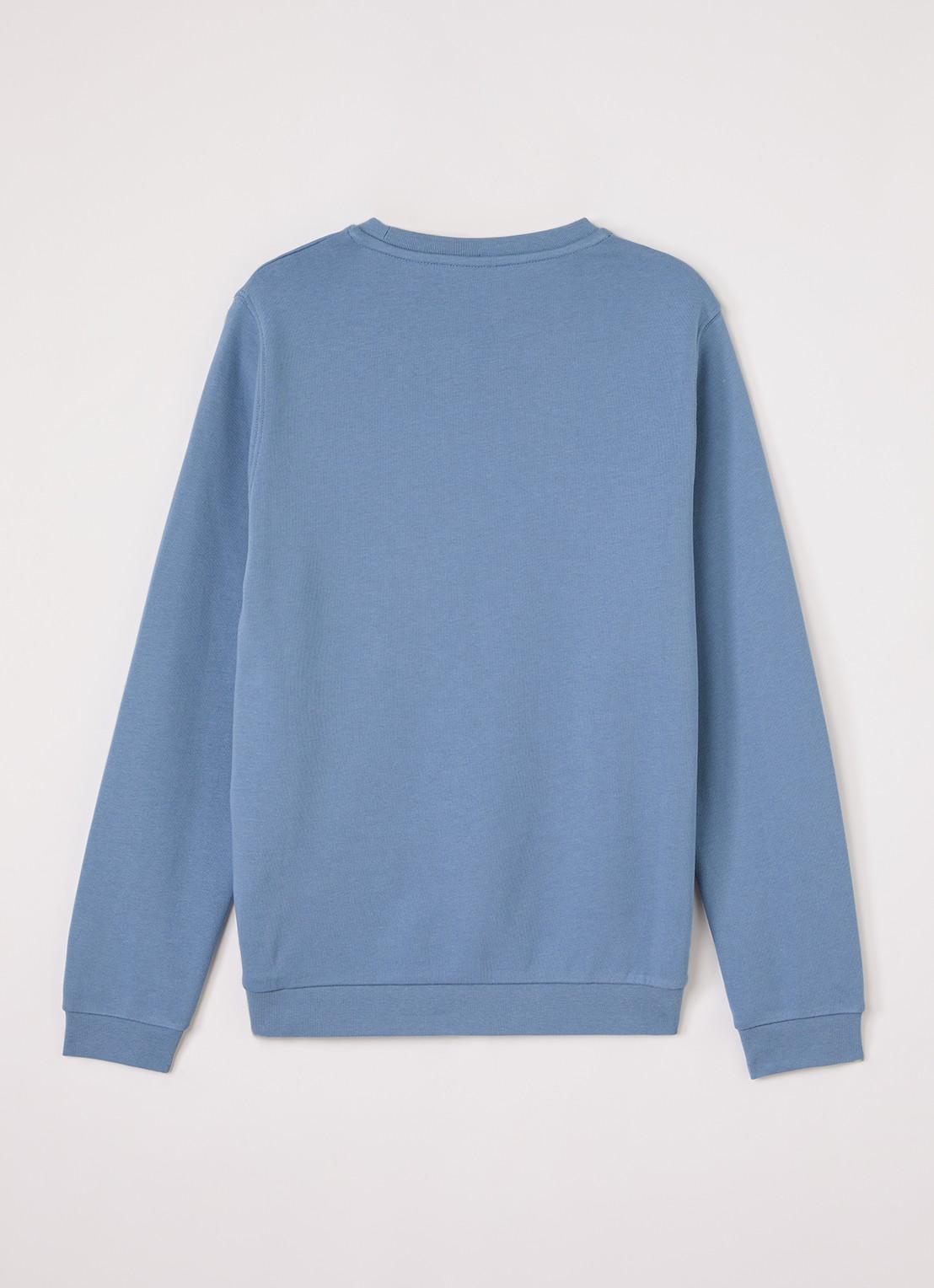 Lyle & Scott Sweater met logoborduring - voorkant 2 staalblauw