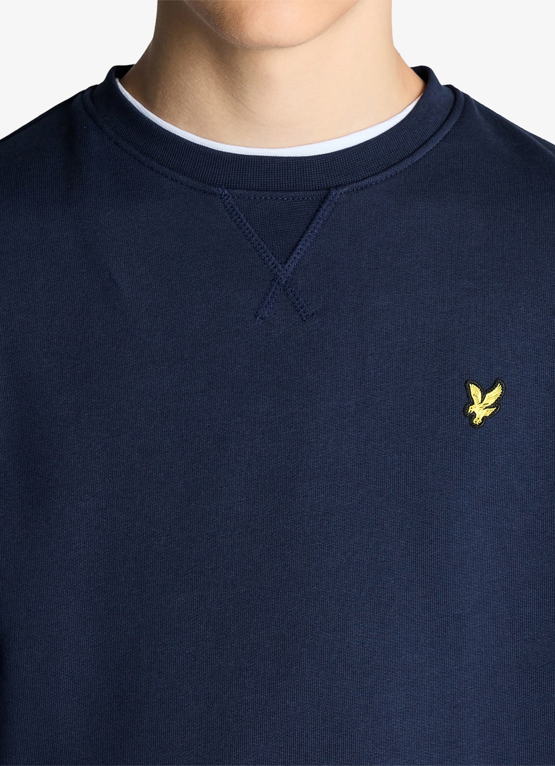 Lyle & Scott Sweater met logoborduring - detail 3 royalblauw