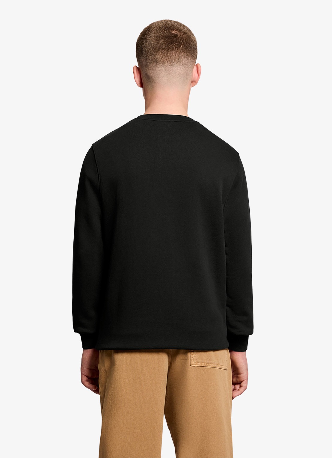 Lyle & Scott Sweater met logoborduring - voorkant 2 zwart