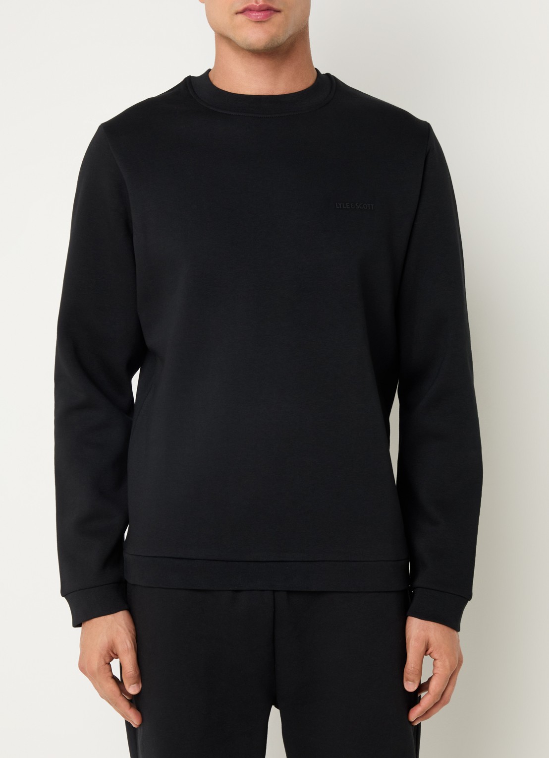 Lyle & Scott Sweater met logoprint - detail 4 zwart