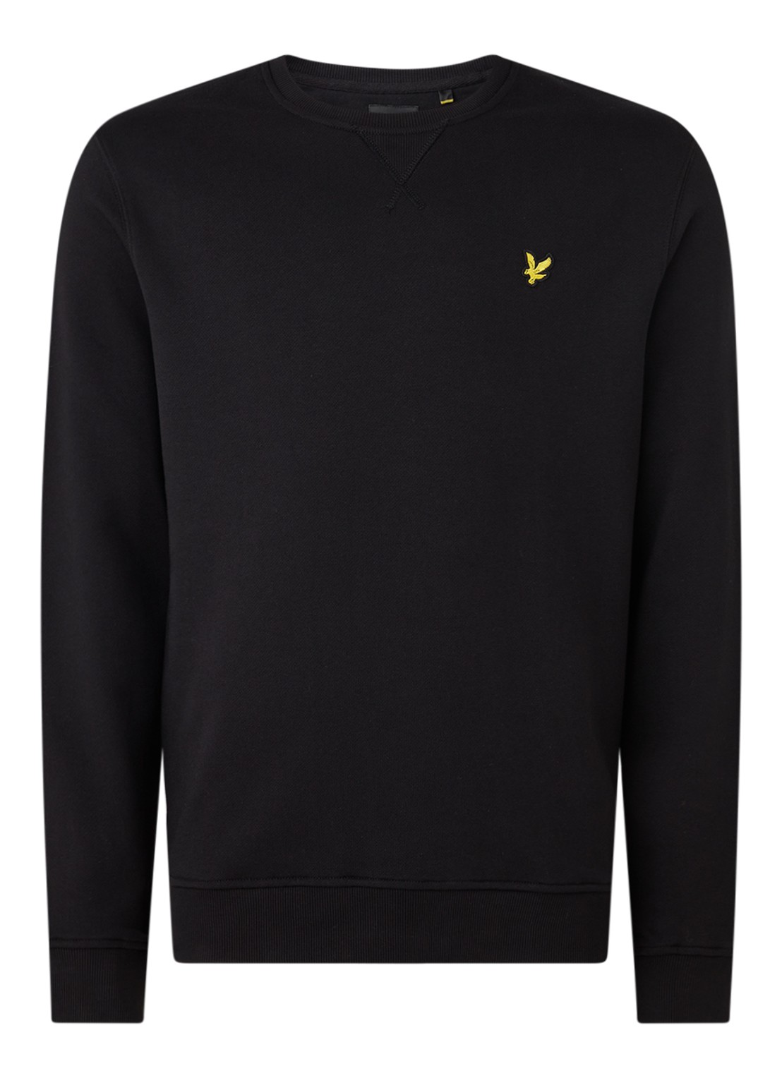 Lyle & Scott Sweater van katoen met logo-applicatie - voorkant 2 zwart
