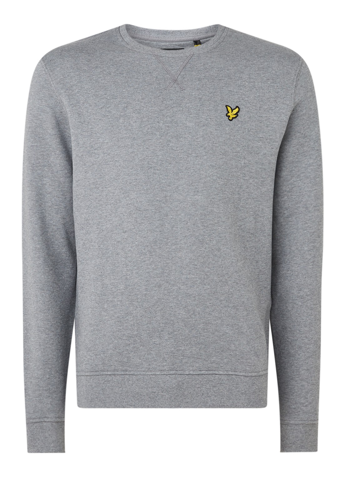 Lyle & Scott Sweater van katoen met logo-applicatie - voorkant grijsmele
